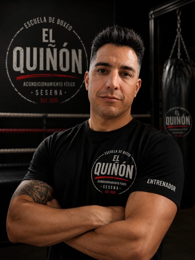Diego Iglesias, entrenador principal de la Escuela de boxeo El Quiñón